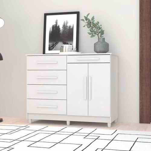Comoda Sapateira 5 Gavetas E 2 Portas 20019 Branco Vlr