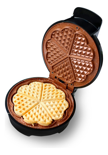 Wafflera Eléctrica Waffle Corazón Home Elements Línea Cobre