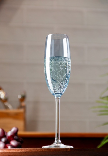 Kit Com 6 Taças De Cristal Banquet 200ml Azul Wolff Azul