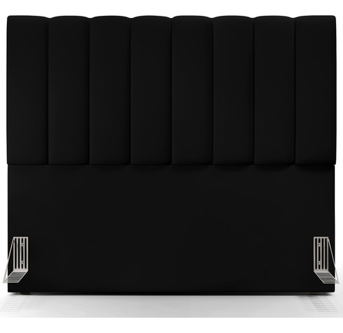 Kit Cabeceira Box 140 Cm Calçadeira Dália Suede Preto