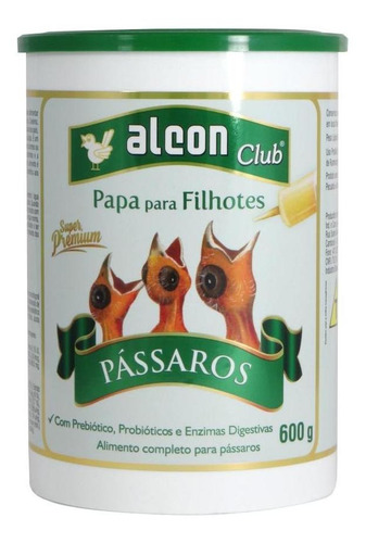 Ração Alcon Club Papa Filhote Pássaros 600g Novo !