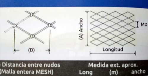 Red De Pesca Trasmallo 1-7/8 PuLG 100 Mt 0.20mm Envio Gratis