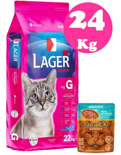 Imagen 1 de 2 de Lager Gato Adulto 22 Kg + Regalo
