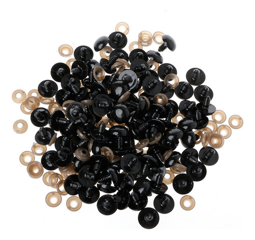 100pcs/bag Diy Doll Juguete Ojos Negro Plástico Seguridad Pu