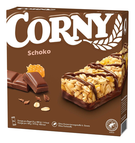 Barra Cereal Corny Chocolate Con Leche 150g (6x25g) Alemania