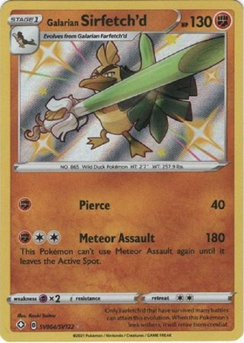 Galarian Sirfetch'd Sv64/sv122 Shiny Raro Pokemon Tcg