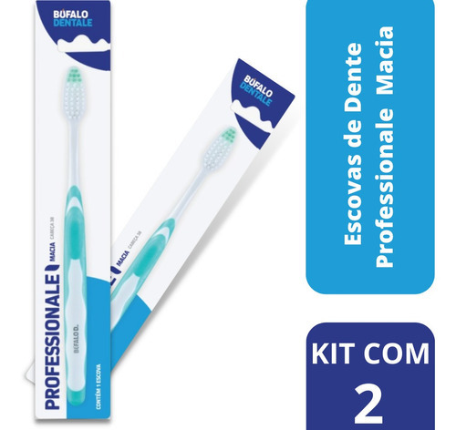 Kit Com 2 Escovas Dentais Professionale Macia Búfalo Dentale