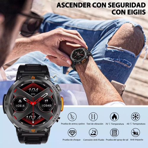 Eigiis Ke3 Smart Watch Lanterna Tática Com Duplo N