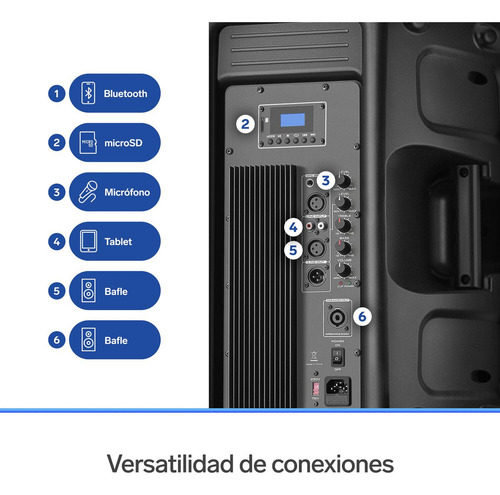 Bafle Profesional Steren Baf-1555bt 15 Pulgadas Bluetooth
