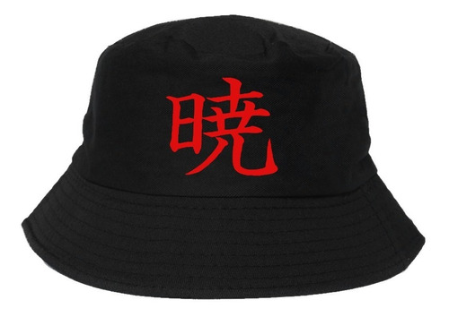 Piluso Akatsuki Clan Gorro Bucket Anime Naruto / Blanco