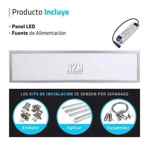 Panel Led 120x30 Cm Plafon 50w Techo Bc Iluminacion Milenium