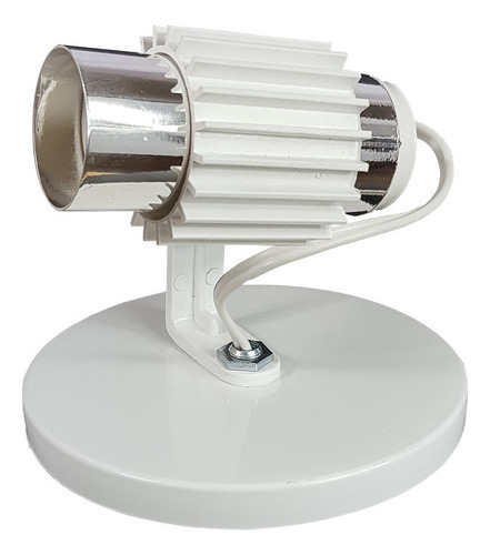 Spot Aletado Branco Cromado 1 Lampada 110V/220V (Bivolt)