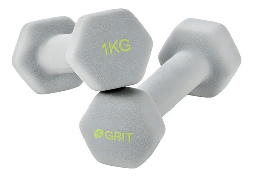 Juego De 2 Mancuernas De 1 Kg Grit De Neopreno, 2.2 Lb Color Gris