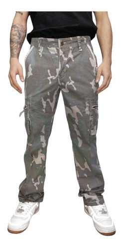 Pantalon Cargo Camuflado Con Puño