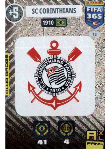 Carta Adrenalyn Xl Fifa 365 2021  Escudo Corinthians #13