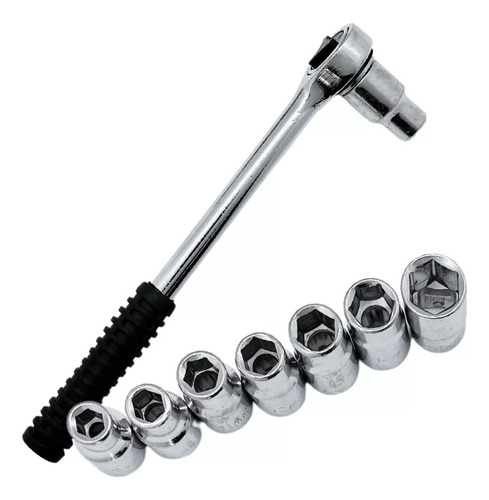 Set De Ratchet Mando Y Dados 10-11-12-13-15-17-19mm 8 Pza