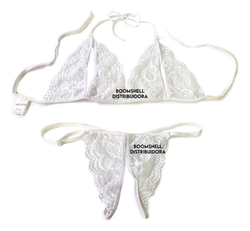 Conjunto Abierto Corpiño Tanga Abierta Lenceria Erotica Sexy