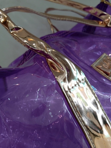 Bolsa Nécessaire Transparente Com Alça Ruby's Cor Roxo