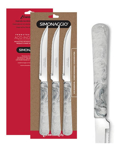 Set X3 Cuchillos Elementos De Simonaggio