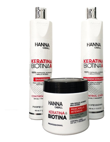 Kit 2 Hanna Caball Keratina & Biotina 400 Ml