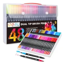 Comprar Plumones Punta Pincel 48 Colores Marcadores Punta Pincel