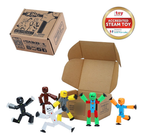 Zing Stikbot 6 Pack, Conjunto De 6 Figuras De Acción Colecci