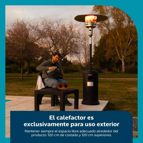 Hongo Estufa Calefactor Exterior Philco Pzgb2022ap A Gas Negro (Usado)