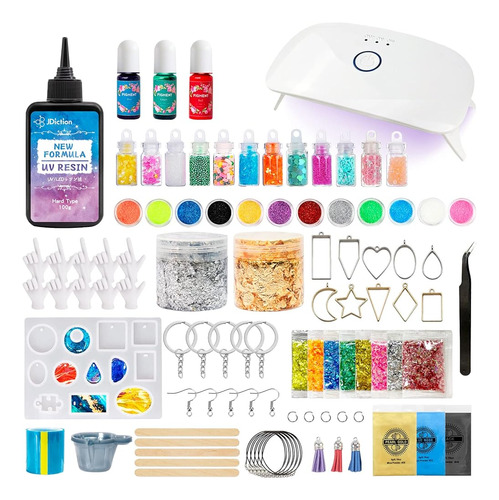 Jdiction Nuevo Kit De Resina Uv Con Luz, Resina Dura Cristal