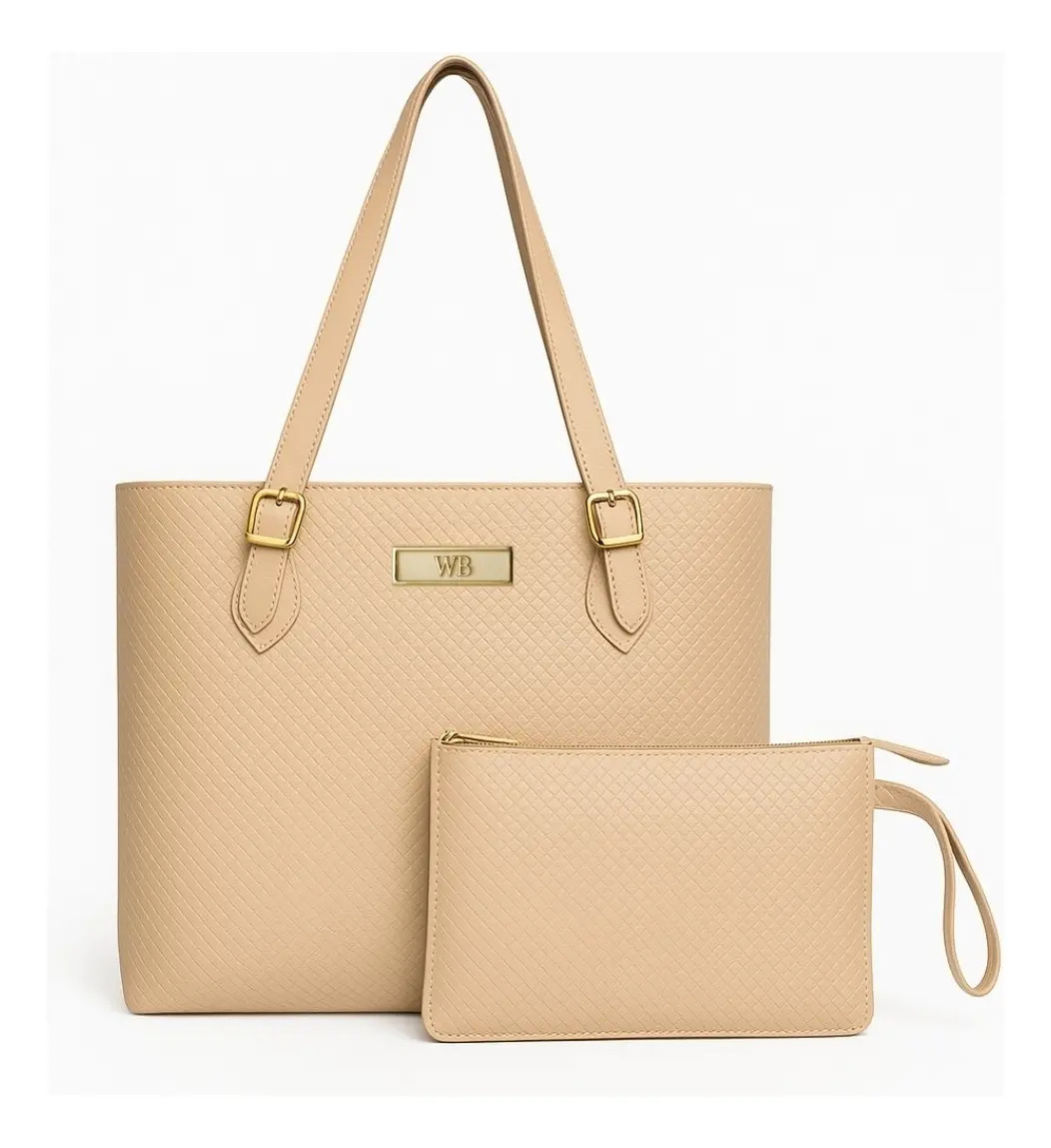 Bolsa Willibags Conjunto Tote e Pouch - bege