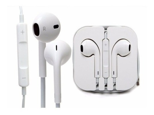 Kit de 2 auriculares con micrófono y volumen, color blanco