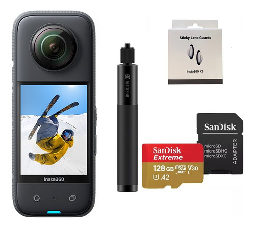 Camara Insta 360 X3 Kit Memoria 128gb+protector+selfie Stick