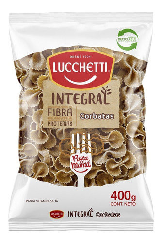 Pasta Corbata Integral Lucchetti 400g