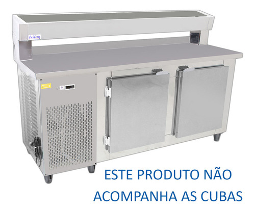 Balcão De Serviço Condimentador 500 Litros S/cubas Frilux Estilo de vidro N/a 220V