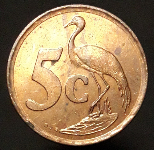 Moneda Africa-dzonga 5 Cent Rand 1997