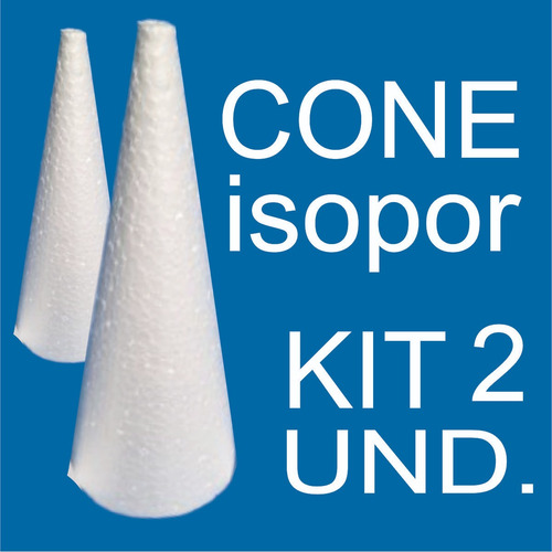 Cone Em Isopor 30cm Kit Com 2 Unidades