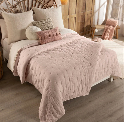 Edredón Queensize / Matrimonial Xl Voga Petal Rosa Vianney