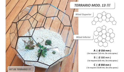 Imagen 2 de 2 de Kit De Vidrios Para Armar Terrario-fanal-vitaux-tiffany M13a