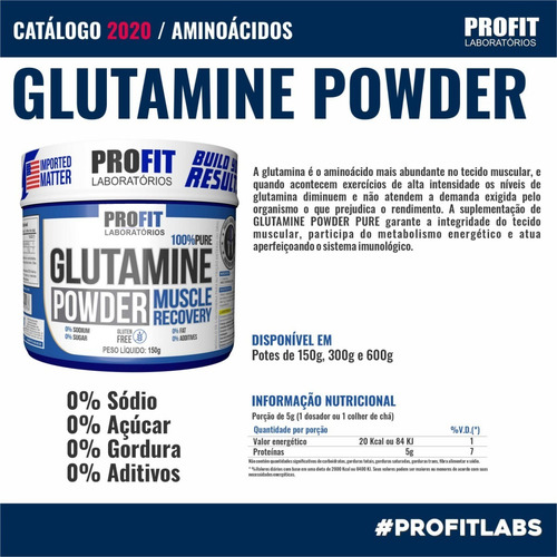 Glutamina Pura Powder Pote 600g - Profit