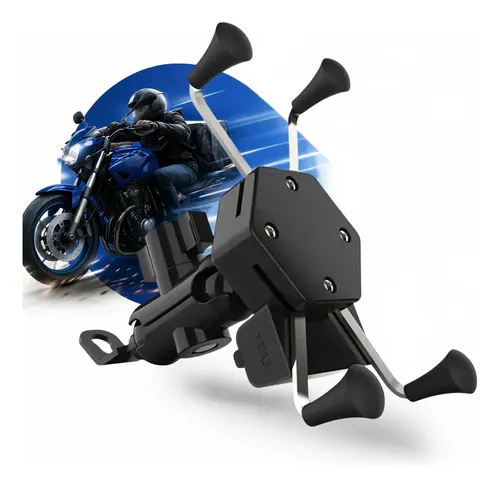 Suporte Garra Celular Moto Com Carregador Universal Usb Turbo Woosh