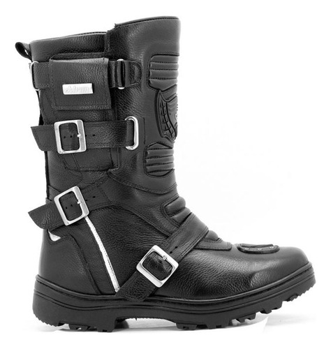 Bota Cano Alto Motociclista Motoqueiro Couro Legítimo Outlet