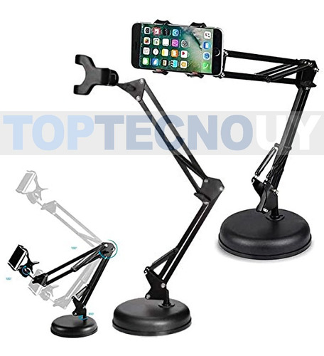 Imagen 2 de 5 de Soporte Brazo Flexible Pinza Tablet Celular Escritorio Mesa