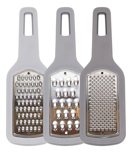 Set De 3 Ralladores Apilables, Distintos Cortadores Cocina