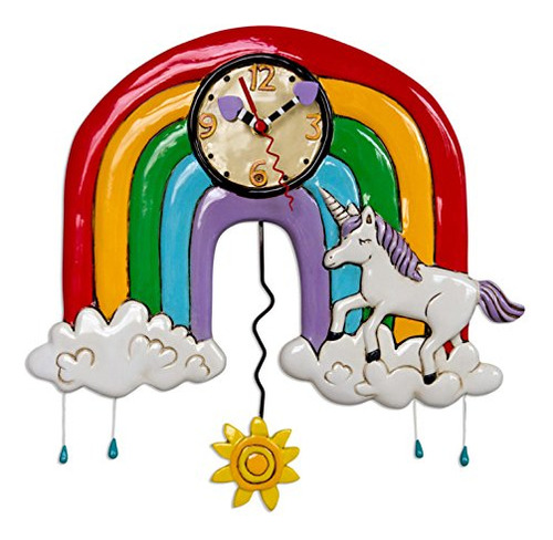 Allen Designs Reloj De Pared Con Pendulo Caprichoso  Rainbow