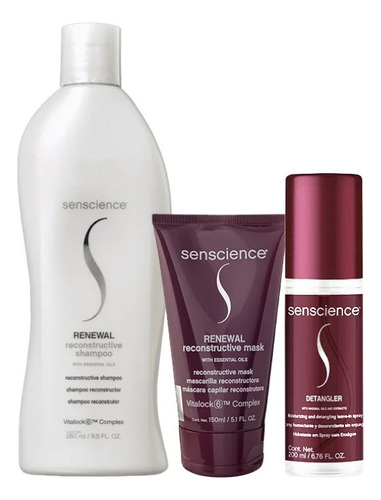Senscience Shampoo + Máscara Renewal + Detangler
