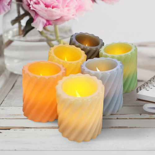 Velas Votivas Coloridas Sin Llama, Funcionan Con Pilas, Con