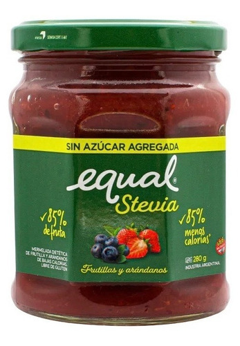 Equal Mermelada Stevia Frutilla Y Arándano 280g