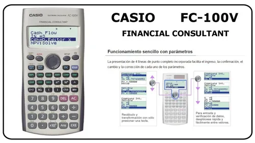Calculadora financiera casio fc 100v best sale