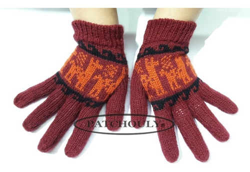 Imagen 4 de 5 de Guantes Lana Alpaca Con Dedos, Colores, Adultos, Unisex.