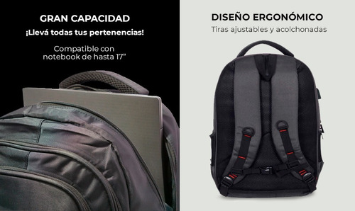Imagen 3 de 10 de Mochila Urbana Unicross Escolar Porta Notebook Unisex