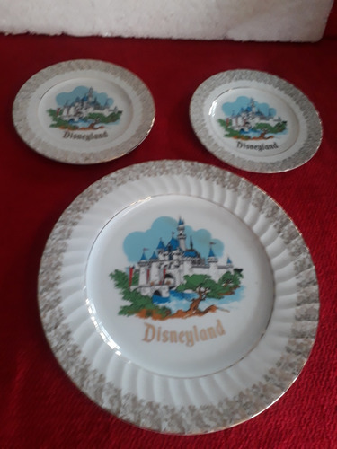 03 Platos De Disneyland Vintage De Coleccion 